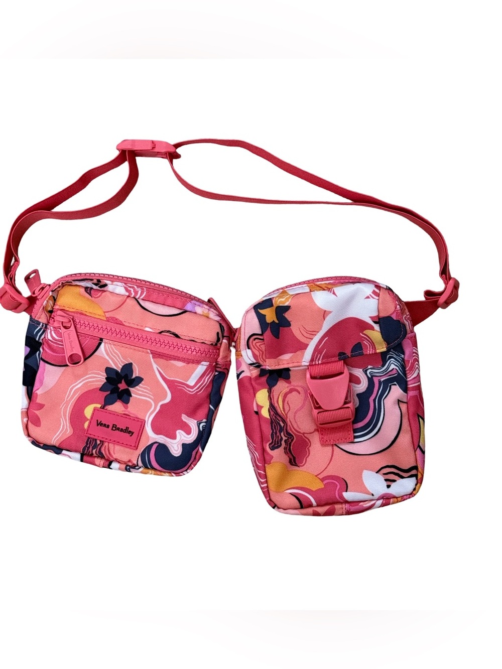 Vera Bradley Coral Pink Multi Floral Crossbody Belt Bag